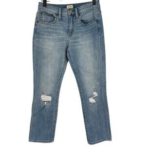 J.Crew Petite Slim Broken in Boyfriend Straight Distressed Jeans 25P NWOT